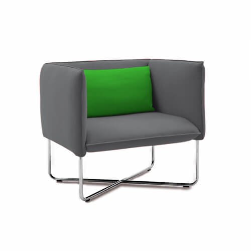Groove sofa with green pillow